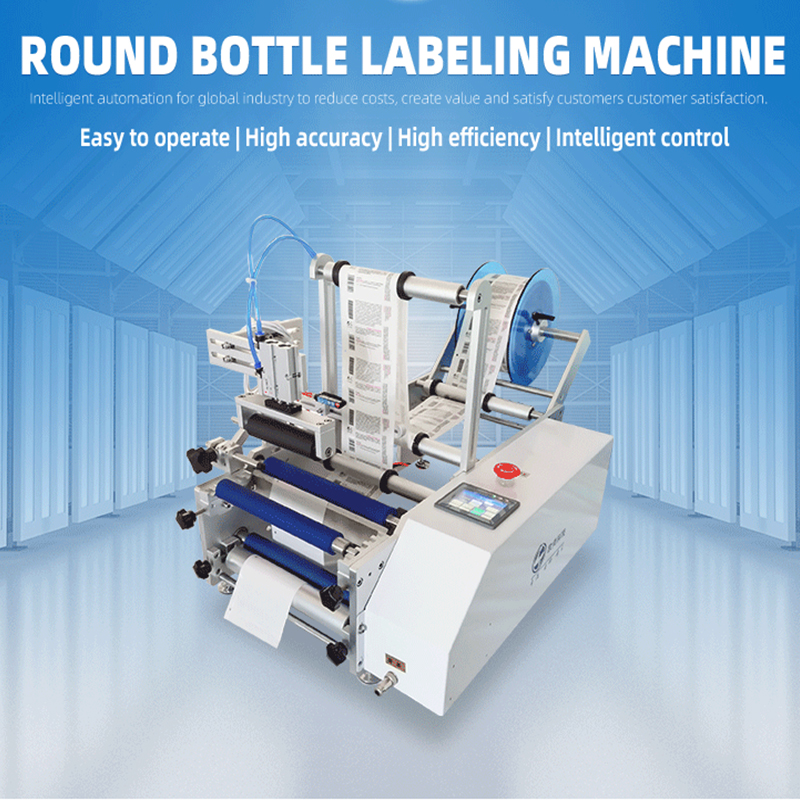 Roll Sticker Label Applicator Semi Automatic Round Bottle Labeling Machine Beer Bottle Labeling Machine